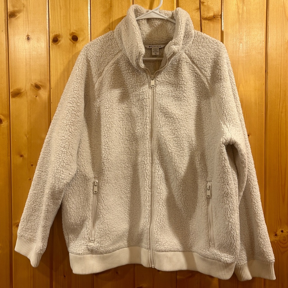 Athleta Tugga Jacket Cream Sherpa